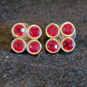 Savvy Swarovski Lead Red Crystal Post Earrings